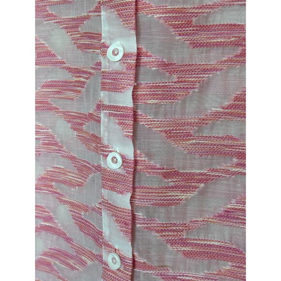 CARLISLE new york light blush pink abstract semi sheer gauzy modern blouse top - Picture 11 of 12